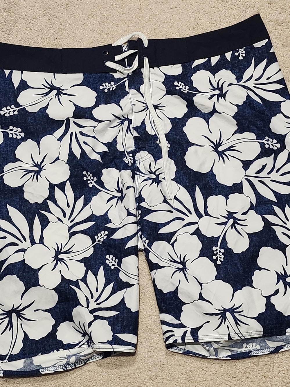 Old Navy Navy and White Floral Swim Shorts